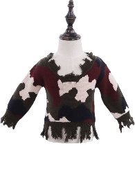 Mommy and Me Camo distressed Sweater