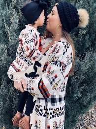 Adults' Size-Mommy and Me Christmas Fringe Cardigan