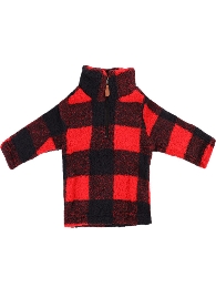 Kids' Size-Mom and Me Red/Black Plaid Sherpa Pullover