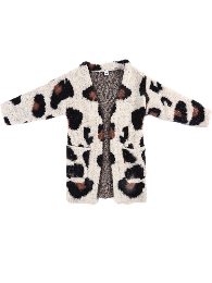 Kids' Size-Mom and Me Leopard Sherpa Cardigan