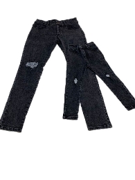 Adults' Size-Mommy and Me Black Acid washed Skinny Denim Jean