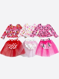 Girl's Valentine's Day Tulle Skirt Outfit Sets
