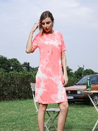 Adults' Size-Mommy and Me Tie Dye T-shirt Dresses