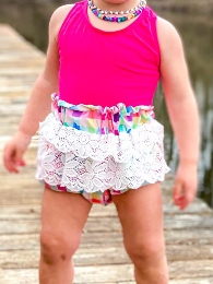 Baby Girl's Plaid Lace Bloomers
