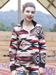 Kids size-Mom and Me Fleece Aztec Print Pullover