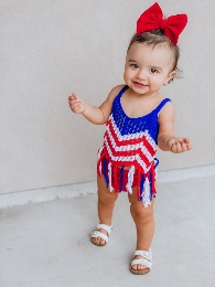 Kids' Size-Mom and Me Patriotic Crochet Tops