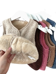 Kids autumn and winter solid color vest 