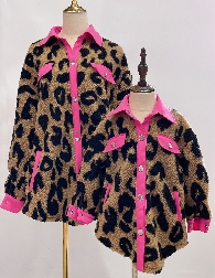 Teenager size——Mom and Me Leopard Jacket
