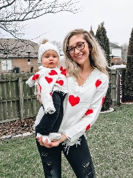 Restock kids size-Mommy and Me Valentine's Day Hearts Sweaters